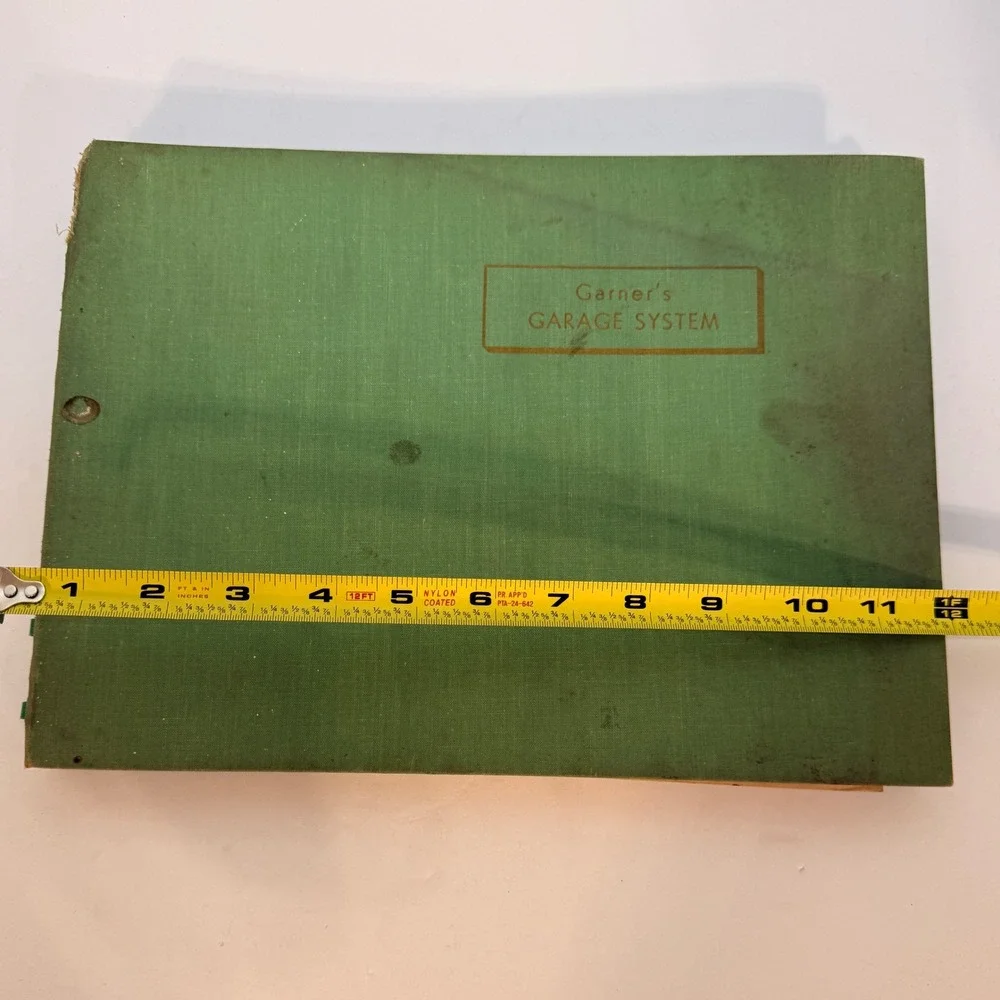 Vintage Garners Garage System G-375 Record Book Ledger Automotive Green Iowa - Picture 2 of 7